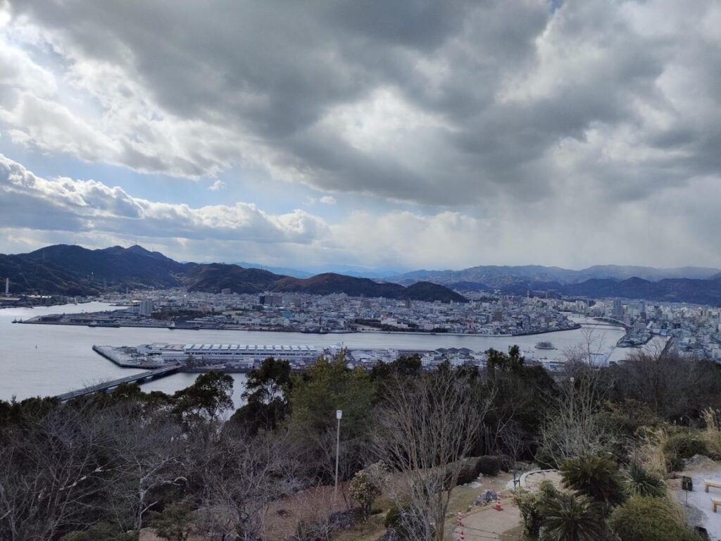 五台山からの高知市中心部の眺め
