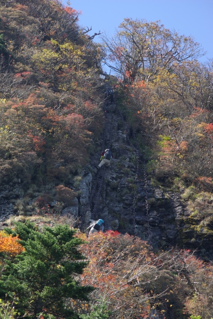 石鎚山_紅葉_鎖場