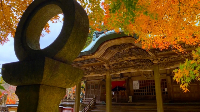 箸蔵寺_本殿_紅葉