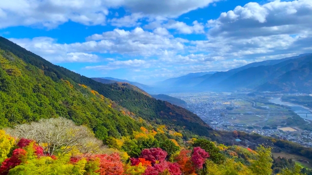 箸蔵寺_紅葉_箸蔵山ロープウェイ_吉野川