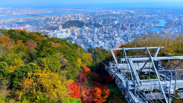 眉山_紅葉_ロープウェイ