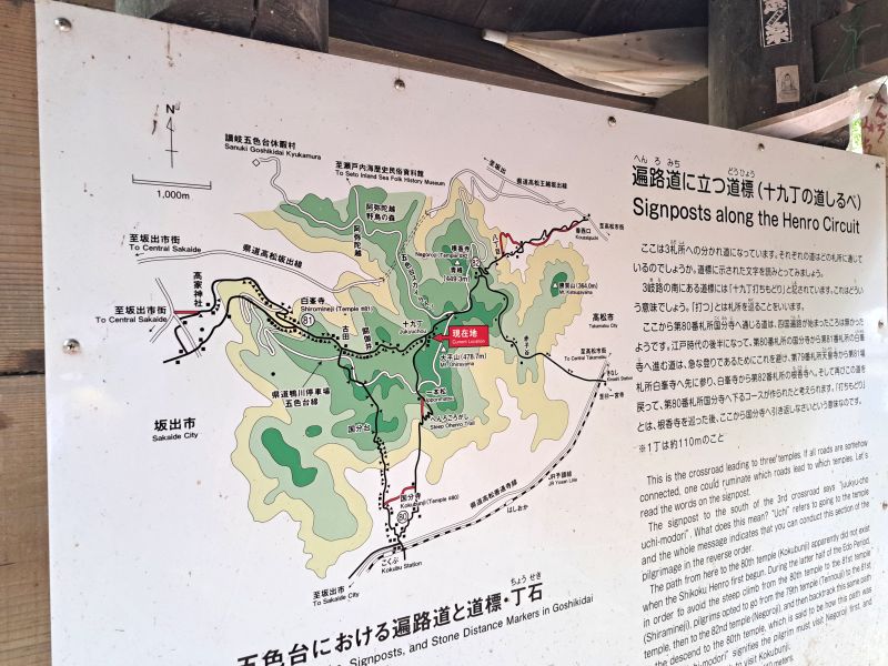 五色台十九丁_案内看板